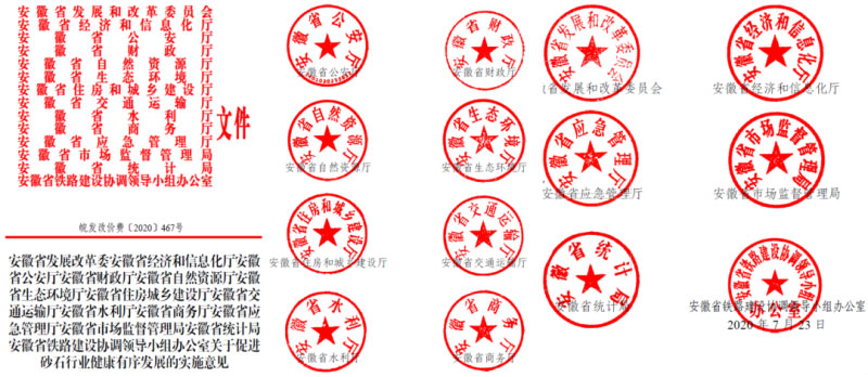 安徽省重点大型制砂企业