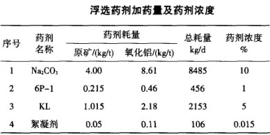 浮选药剂加药量及药剂浓度